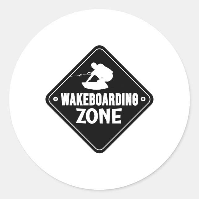 Wakeboarding Zone Wakeboard Wake Wakeboarder Classic Round Sticker (Front)
