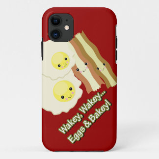 wakey wakey eggs and bakey kawaii bacon eggs iPhone 11 case