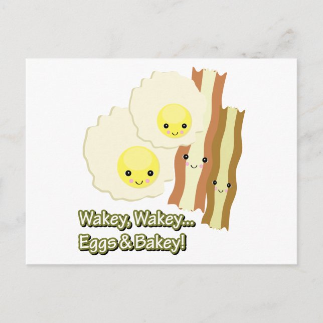 wakey wakey eggs n bakey postcard (Front)