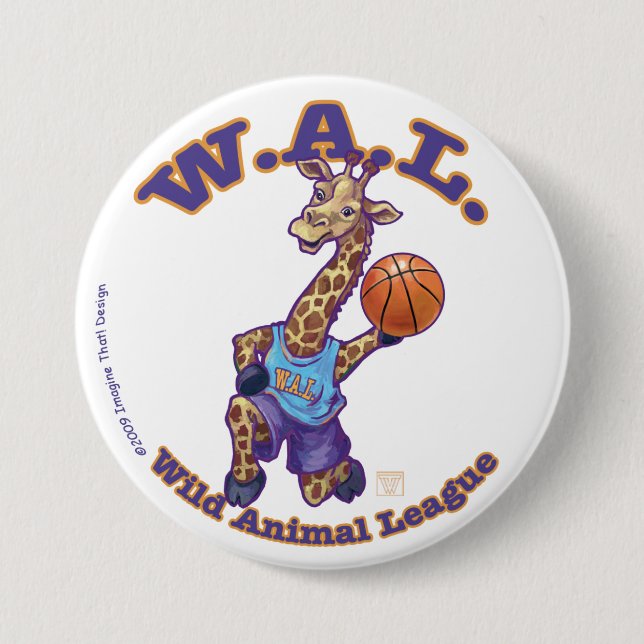 WAL Basketball 7.5 Cm Round Badge (Front)