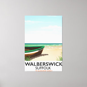 walberswick suffolk vintage travel poster canvas print