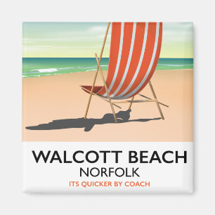 Walcott Beach, Norfolk seaside poster Magnet