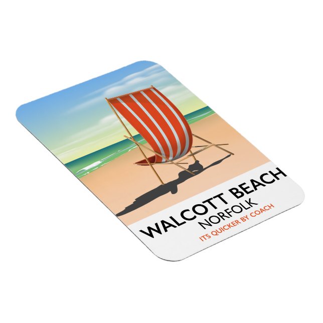 Walcott Beach, Norfolk seaside poster Magnet (Right Side)