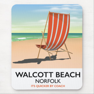 Walcott Beach, Norfolk seaside poster Mouse Mat