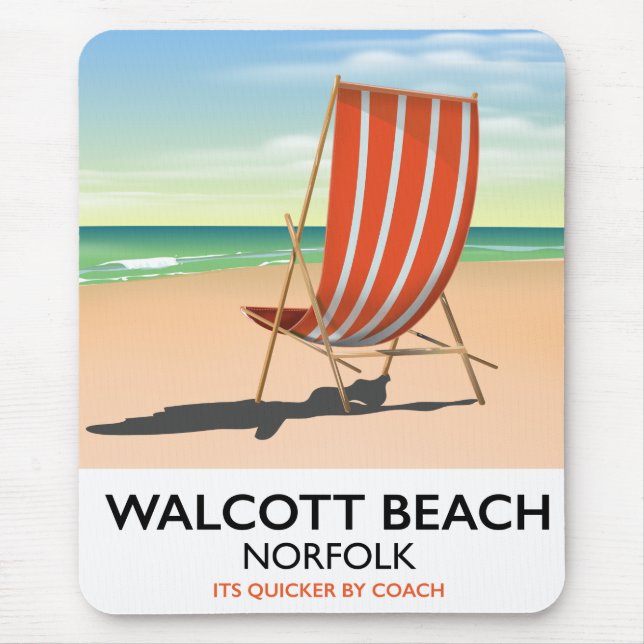 Walcott Beach, Norfolk seaside poster Mouse Mat (Front)