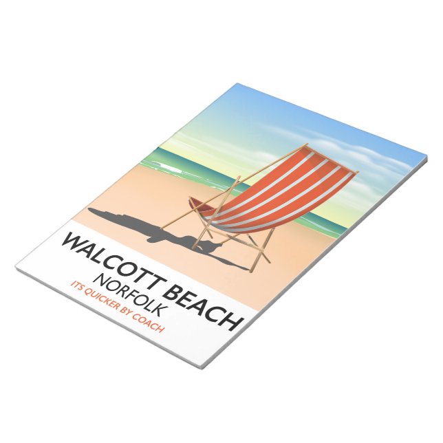 Walcott Beach, Norfolk seaside poster Notepad (Angled)