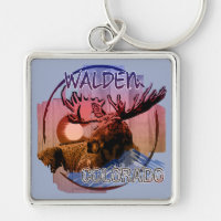 Walden Colorado rustic moose keychain