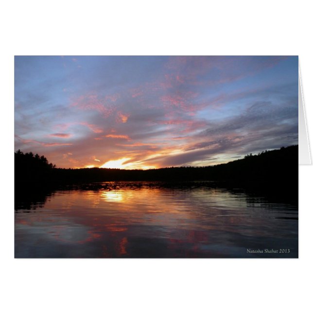 Walden Pond Fiery Sunset Card (Front Horizontal)