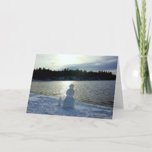 Walden Pond Snow Man Holiday Card