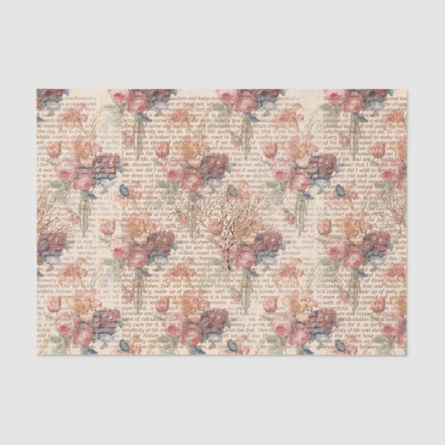 Walden Vintage Garden Flowers Tissue Paper (Front)