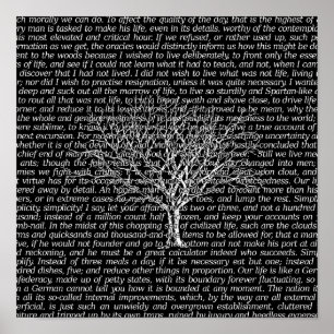 Walden Woods Black Literary Text Art Print Poster