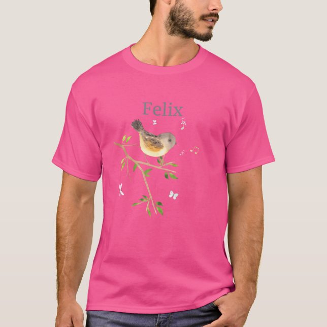 Waldier Bird Name Feli retro T-Shirt (Front)