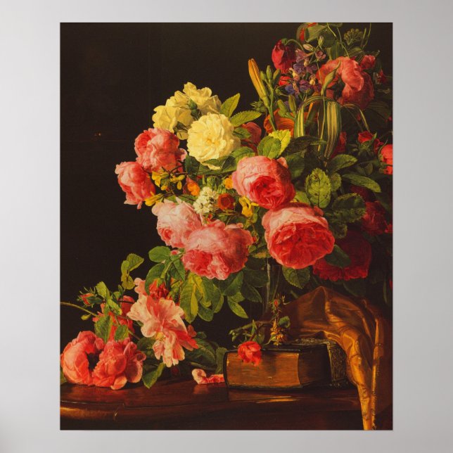 Waldmuller - Still life with roses Poster (Front)