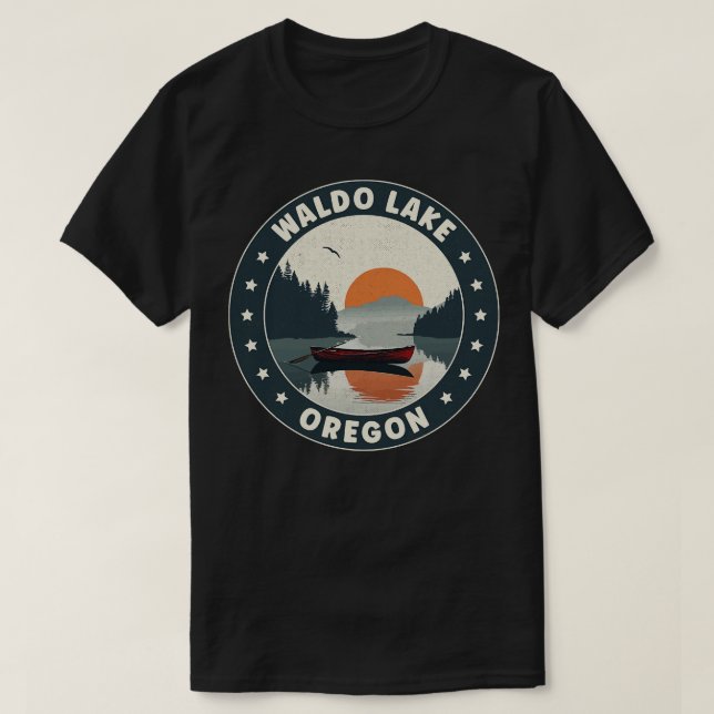 Waldo Lake Oregon Sunset T-Shirt (Design Front)