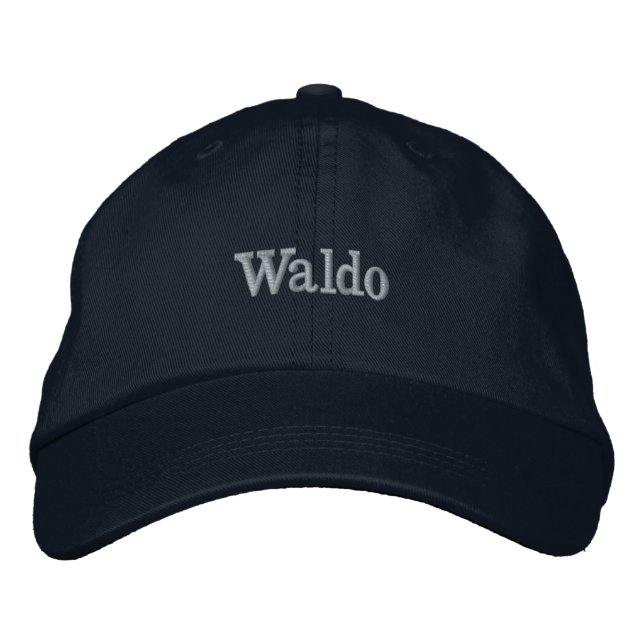 "Waldo" Mens Name Embroidered, Embroidered Hat (Front)