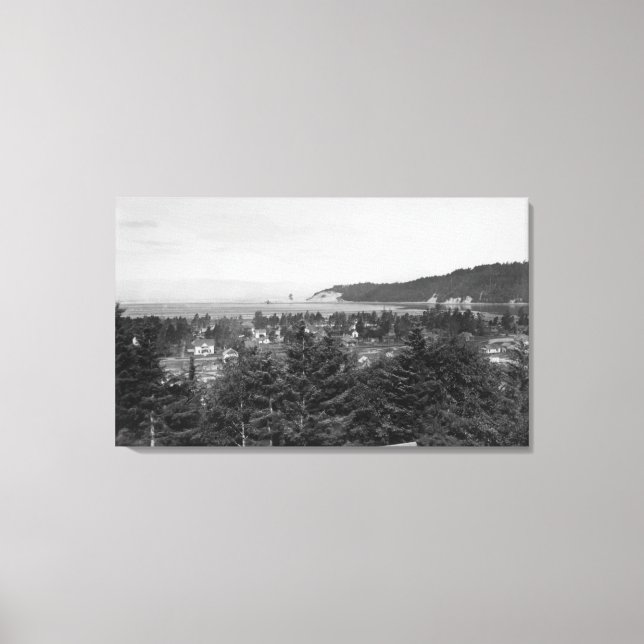 Waldport, Oregon Town View Looking West Canvas Print (Front)