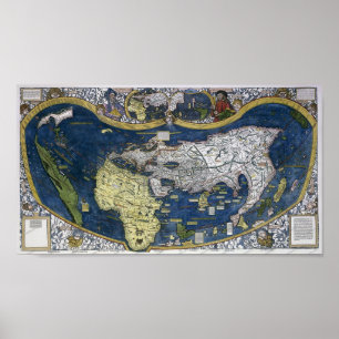 Waldseemüller's World Map Poster