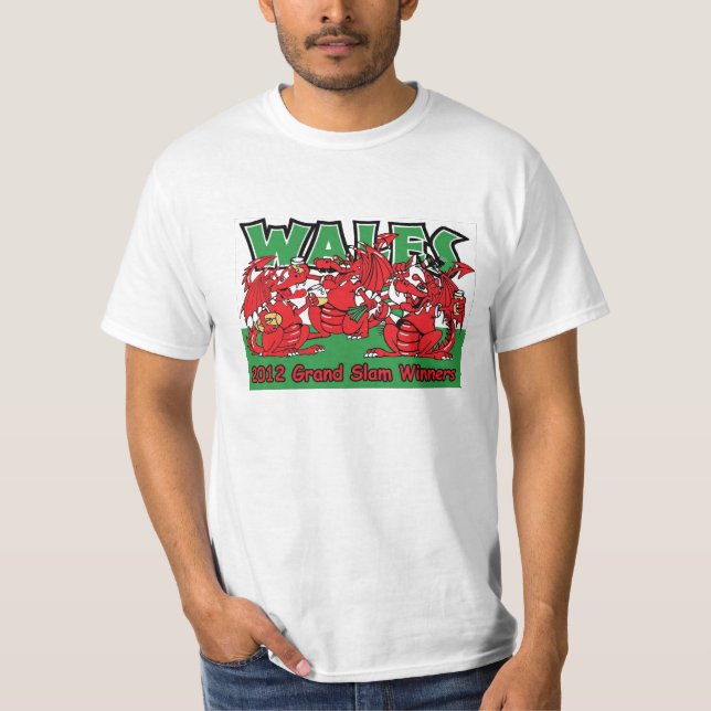 Wales 2012 Grand Slam Winners Welsh Dragons T shir T-Shirt (Front)