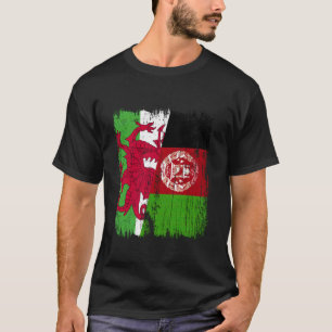 Wales Afghanistan Half Flag Welsh Afghan Heritage T-Shirt
