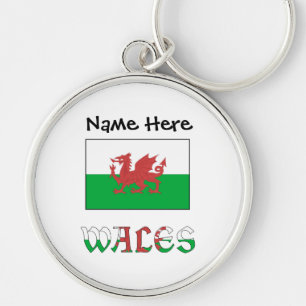 Wales and Welsh Flag Personalized Key Ring