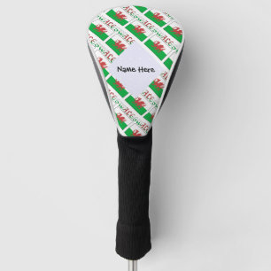 Wales and Welsh Flag Tiled Personalised  Golf Head Cover