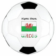 Wales and Welsh Flag with Your Name Soccer Ball