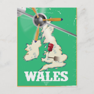 Wales, British Isles Vintage Travel poster Postcard