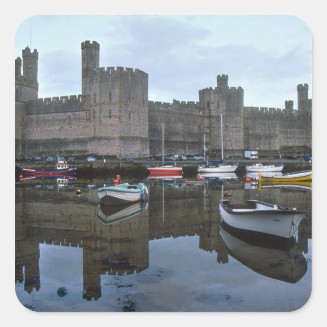 Wales, Caernarfon castle, one of Edward's Square Sticker (Front)