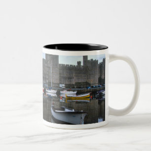 Wales, Caernarfon castle, one of Edward's Two-Tone Coffee Mug