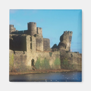 Wales - Caerphilly castle, with a view of the Magnet