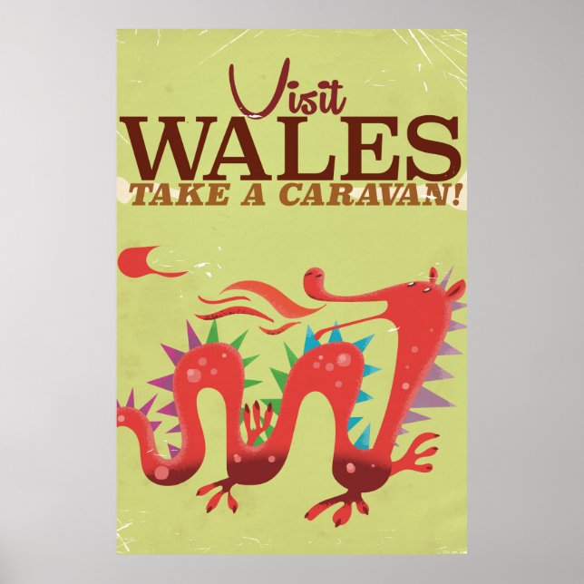 Wales Caravan Vacation vintage poster (Front)