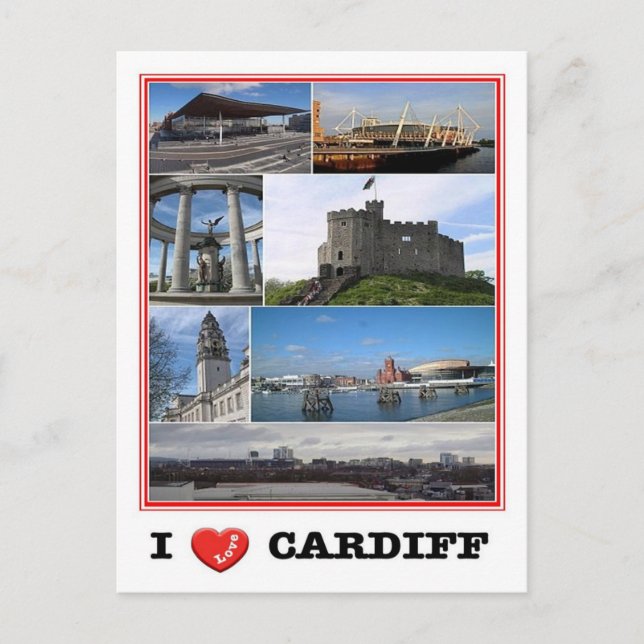 Wales - Cardiff - I Love - Postcard (Front)