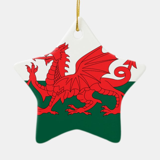 Wales Ceramic Tree Decoration (Front)