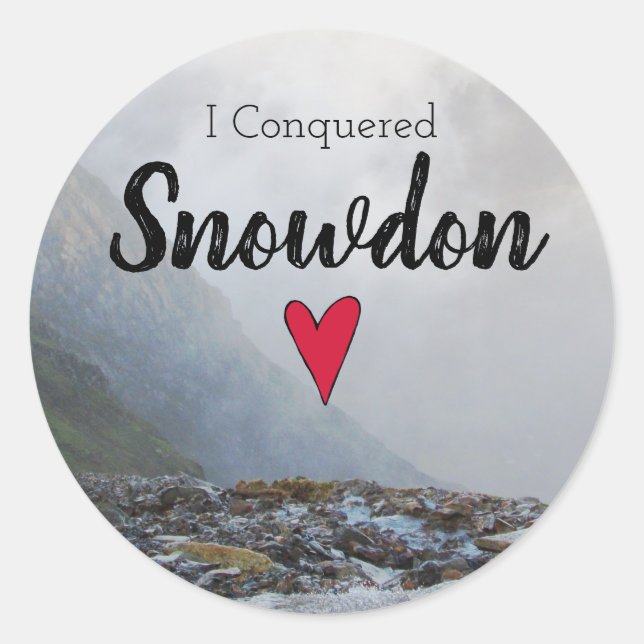 Wales Conquered Snowdon Welsh Stream Souvenir Classic Round Sticker (Front)