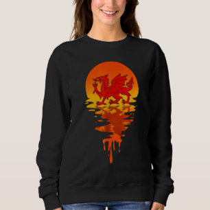 Wales Cymru Welsh Dragon Proud Te Be Welsh Shadow Sweatshirt