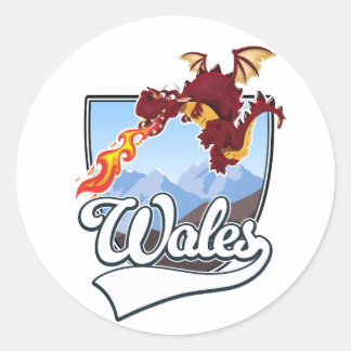 Wales Dragon logo  Classic Round Sticker