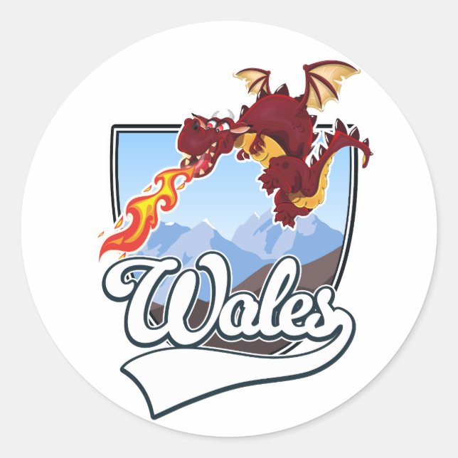 Wales Dragon logo  Classic Round Sticker (Front)