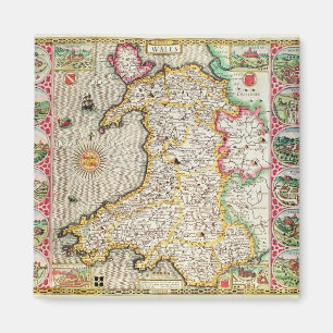 Wales, engraved by Jodocus Hondius Magnet