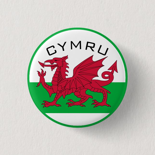 wales flag 3 cm round badge (Front)