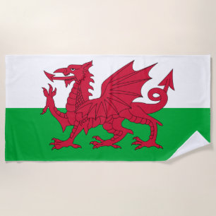 Wales flag Beach Towel