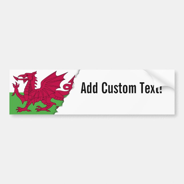 Wales Flag Bumper Sticker (Front)