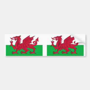 Wales flag bumper sticker