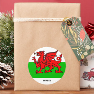 Wales Flag /Celtic Dragon Classic Round Sticker