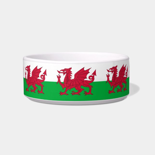 Wales flag Ceramic Pet Bowl (Front)