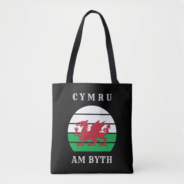 Wales Flag Cymru Am Byth Proud To Be Welsh Tote Bag (Front)