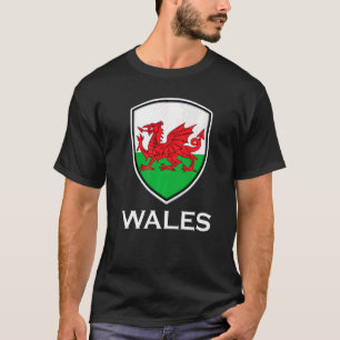 Wales Flag Football Vintage Fan Soccer Team Dragon T-Shirt