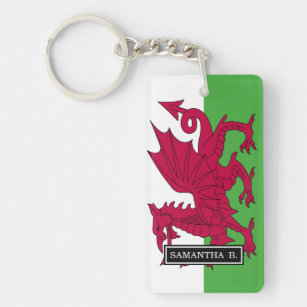 1x Welsh Flag Keyring Key Ring Wales Keychain Keyrings Rings Keys Dragon UK SLLR 