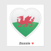 Wales Flag Love Icon Sticker