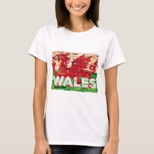 Wales Flag on Brick T-Shirt