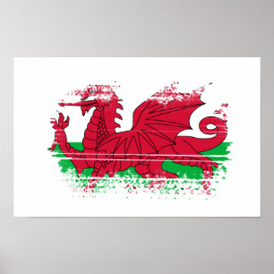 Wales flag poster